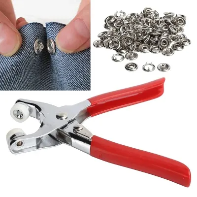 100pcs/set Metal Snaps Buttons Tool